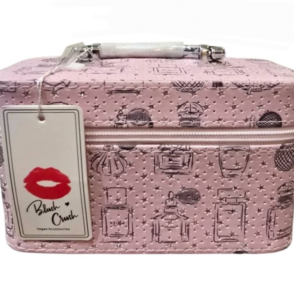 Blush‎ Crush Rhinestone Star Fragrance Embossed Cosmetic Case